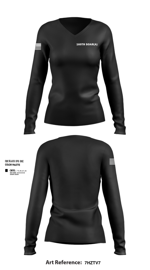 Womens Long Sleeve Vneck Shirt, 160th SOAR(A), , Teamtime, Team time, sublimation, custom sports apparel, team uniforms, spirit wear, spiritwear, sports uniforms, custom shirts, team store, custom team store, fundraiser sports, apparel fundraiser