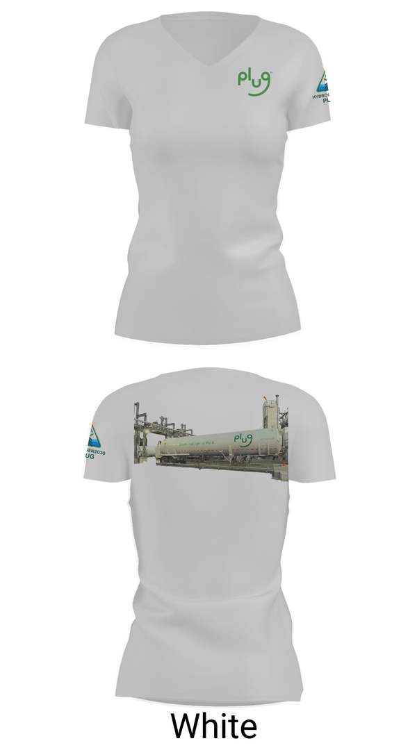 Womens Short Sleeve Vneck Shirt, Plug Green Hydrogen, , Teamtime, Team time, sublimation, custom sports apparel, team uniforms, spirit wear, spiritwear, sports uniforms, custom shirts, team store, custom team store, fundraiser sports, apparel fundraiser