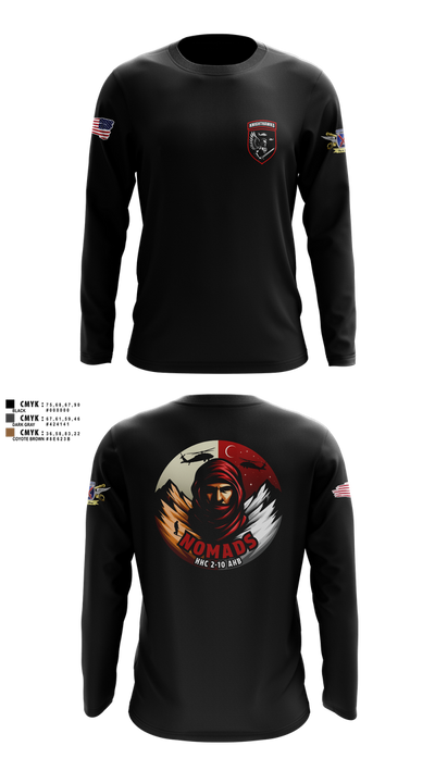 2-10 AHB Knighthawks 14380811 Long Sleeve Performance Shirt 54