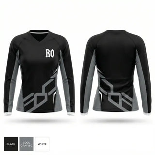 Womens Long Sleeve Vneck Shirt, R&OR&O, Air Force, Teamtime, Team time, sublimation, custom sports apparel, team uniforms, spirit wear, spiritwear, sports uniforms, custom shirts, team store, custom team store, fundraiser sports, apparel fundraiser