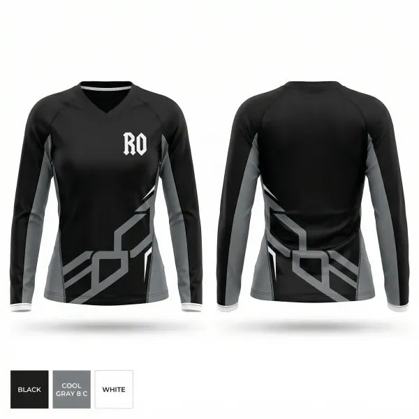 Womens Long Sleeve Vneck Shirt, R&OR&O, Air Force, Teamtime, Team time, sublimation, custom sports apparel, team uniforms, spirit wear, spiritwear, sports uniforms, custom shirts, team store, custom team store, fundraiser sports, apparel fundraiser