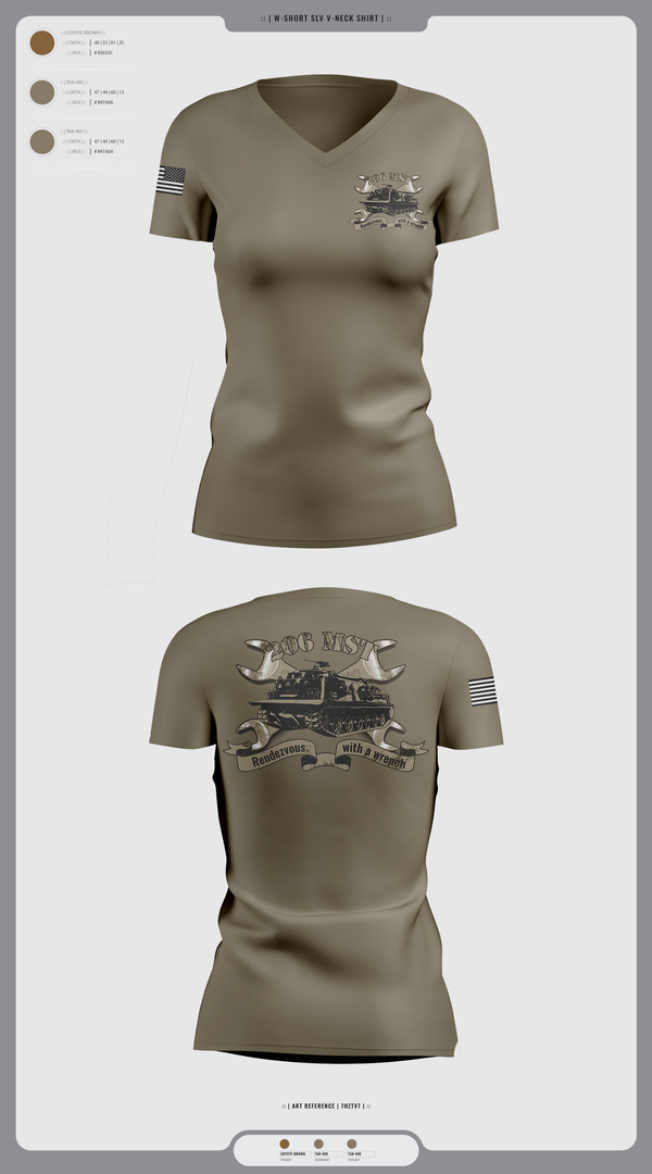 Womens Short Sleeve Vneck Shirt, 206th MST, , Teamtime, Team time, sublimation, custom sports apparel, team uniforms, spirit wear, spiritwear, sports uniforms, custom shirts, team store, custom team store, fundraiser sports, apparel fundraiser