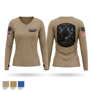 Womens Long Sleeve Vneck Shirt, Robocop UAS UT, Baseball, Teamtime, Team time, sublimation, custom sports apparel, team uniforms, spirit wear, spiritwear, sports uniforms, custom shirts, team store, custom team store, fundraiser sports, apparel fundraiser