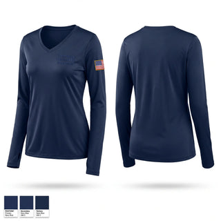 Womens Long Sleeve Vneck Shirt, Petersburg Volunteer Fire Department, Fire Department, Teamtime, Team time, sublimation, custom sports apparel, team uniforms, spirit wear, spiritwear, sports uniforms, custom shirts, team store, custom team store, fundraiser sports, apparel fundraiser