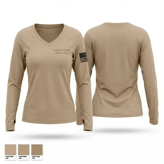 Womens Long Sleeve Vneck Shirt, Freestone County Sheriff's Office, Police, Teamtime, Team time, sublimation, custom sports apparel, team uniforms, spirit wear, spiritwear, sports uniforms, custom shirts, team store, custom team store, fundraiser sports, apparel fundraiser