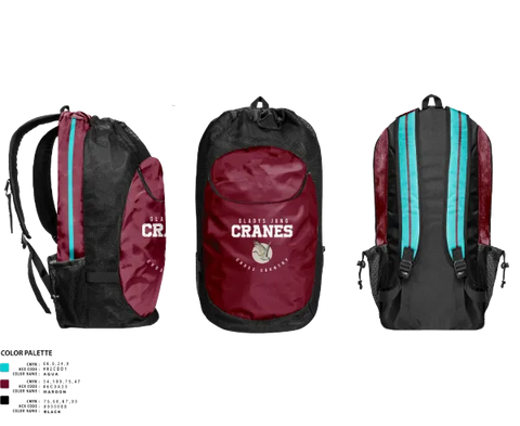 Gear Bag, Gladys Jung Cranes Cross Country, Cross Country, Teamtime, Team time, sublimation, custom sports apparel, team uniforms, spirit wear, spiritwear, sports uniforms, custom shirts, team store, custom team store, fundraiser sports, apparel fundraiser