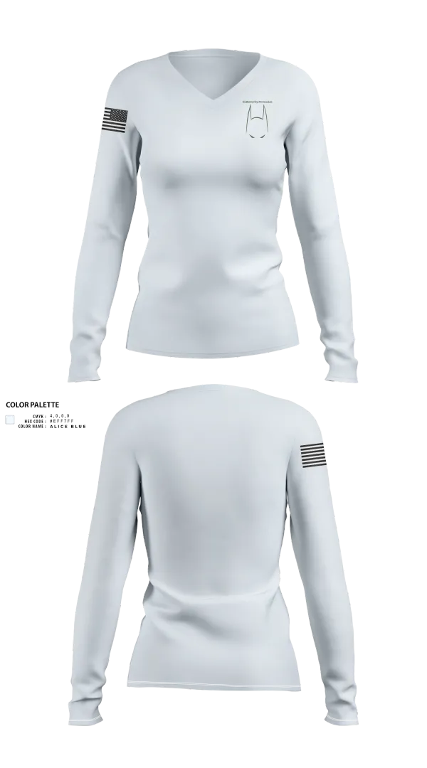 Womens Long Sleeve Vneck Shirt, Bat, Army, Teamtime, Team time, sublimation, custom sports apparel, team uniforms, spirit wear, spiritwear, sports uniforms, custom shirts, team store, custom team store, fundraiser sports, apparel fundraiser