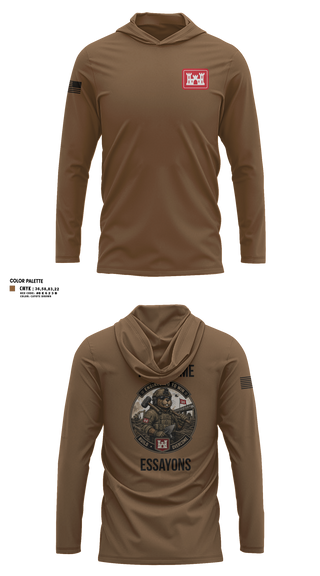 Long Sleeve Performance Shirt with hood, 279 EN DET, Army, Teamtime, Team time, sublimation, custom sports apparel, team uniforms, spirit wear, spiritwear, sports uniforms, custom shirts, team store, custom team store, fundraiser sports, apparel fundraiser