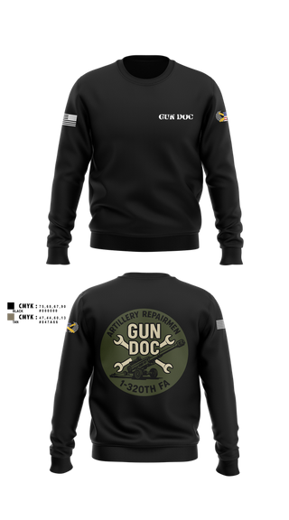 Crew Neck Sweatshirt, ARMT 1-320th Field Artillery, Army, Teamtime, Team time, sublimation, custom sports apparel, team uniforms, spirit wear, spiritwear, sports uniforms, custom shirts, team store, custom team store, fundraiser sports, apparel fundraiser