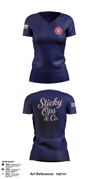 Womens Short Sleeve Vneck Shirt, STICKY OPS & CO., , Teamtime, Team time, sublimation, custom sports apparel, team uniforms, spirit wear, spiritwear, sports uniforms, custom shirts, team store, custom team store, fundraiser sports, apparel fundraiser