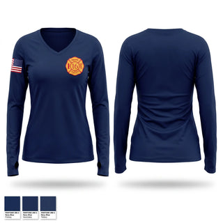 Womens Long Sleeve Vneck Shirt, Neffs Volunteer Fire Co., Fire Department, Teamtime, Team time, sublimation, custom sports apparel, team uniforms, spirit wear, spiritwear, sports uniforms, custom shirts, team store, custom team store, fundraiser sports, apparel fundraiser