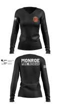 Monroe Fire Rescue 79763578 Women's Long Sleeve V-neck Shirt - 101
