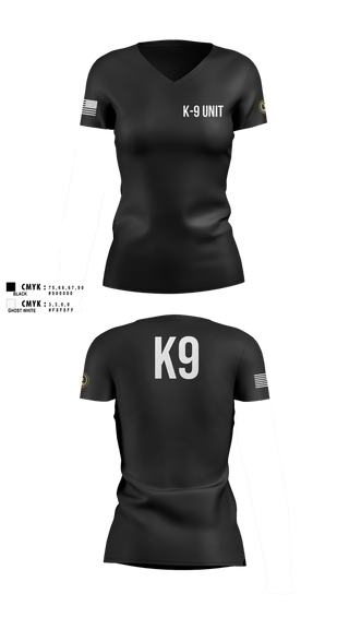 Womens Short Sleeve Vneck Shirt, K-9 Unit, Police, Teamtime, Team time, sublimation, custom sports apparel, team uniforms, spirit wear, spiritwear, sports uniforms, custom shirts, team store, custom team store, fundraiser sports, apparel fundraiser