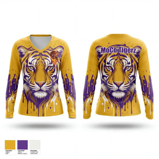 Womens Long Sleeve Vneck Shirt, MoCo, Men's Basketball, Teamtime, Team time, sublimation, custom sports apparel, team uniforms, spirit wear, spiritwear, sports uniforms, custom shirts, team store, custom team store, fundraiser sports, apparel fundraiser