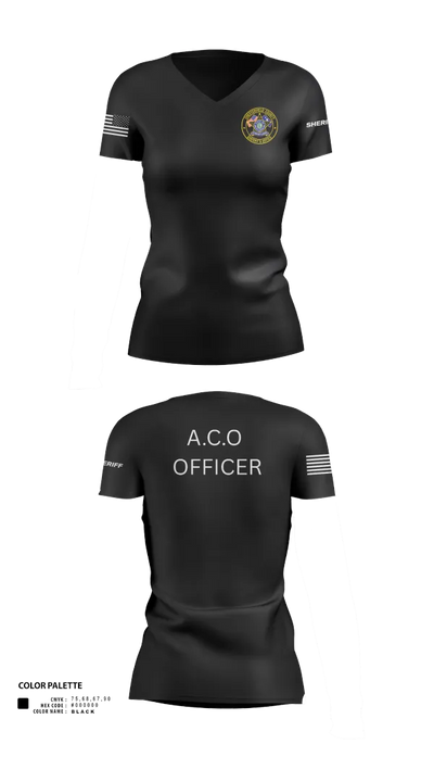 CCSO/ACO2 27054733 Women's Short Sleeve V-neck Shirt - 21