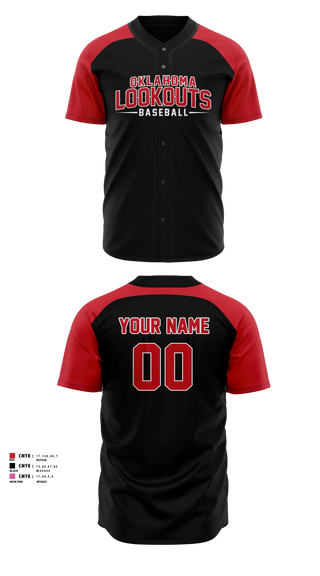 Full Button Baseball Jersey, OKLAHOMA LOOKOUTS, Baseball, Teamtime, Team time, sublimation, custom sports apparel, team uniforms, spirit wear, spiritwear, sports uniforms, custom shirts, team store, custom team store, fundraiser sports, apparel fundraiser