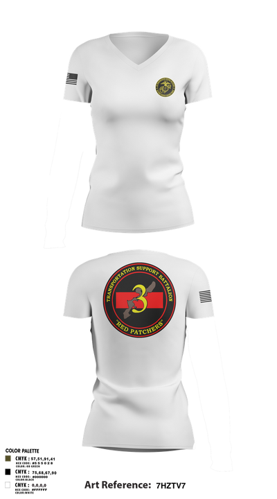 3rd TSB 79006876 Women's Short Sleeve V-neck Shirt - 2