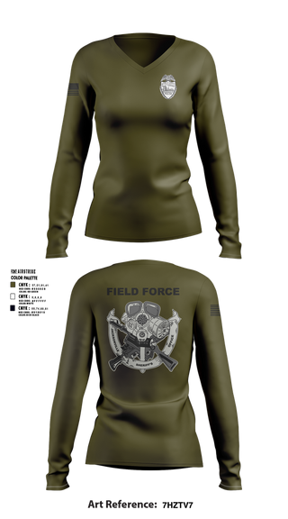 Womens Long Sleeve Vneck Shirt, JSO mobile field force, Police, Teamtime, Team time, sublimation, custom sports apparel, team uniforms, spirit wear, spiritwear, sports uniforms, custom shirts, team store, custom team store, fundraiser sports, apparel fundraiser