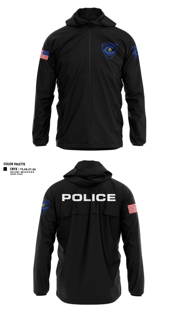 Windbreaker, Colcord Police Dept, , Teamtime, Team time, sublimation, custom sports apparel, team uniforms, spirit wear, spiritwear, sports uniforms, custom shirts, team store, custom team store, fundraiser sports, apparel fundraiser