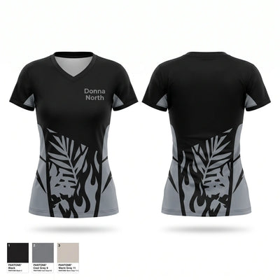 Donna North Women's Short Sleeve V-neck Shirt - 1