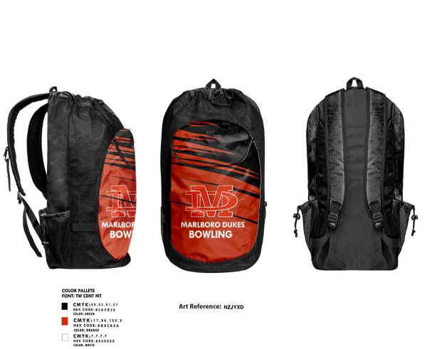 Gear Bag, Marlboro Dukes, Bowling, Teamtime, Team time, sublimation, custom sports apparel, team uniforms, spirit wear, spiritwear, sports uniforms, custom shirts, team store, custom team store, fundraiser sports, apparel fundraiser