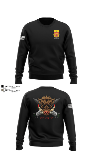 Crew Neck Sweatshirt, Boar Battery 1-77 FAR, Army, Teamtime, Team time, sublimation, custom sports apparel, team uniforms, spirit wear, spiritwear, sports uniforms, custom shirts, team store, custom team store, fundraiser sports, apparel fundraiser