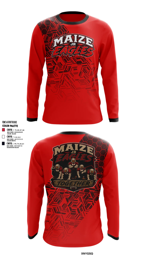 Long Sleeve Performance Shirt, Maize Jr Eagles, , Teamtime, Team time, sublimation, custom sports apparel, team uniforms, spirit wear, spiritwear, sports uniforms, custom shirts, team store, custom team store, fundraiser sports, apparel fundraiser