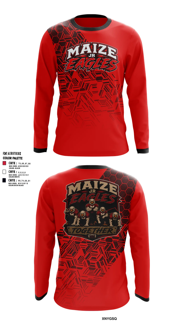 Long Sleeve Performance Shirt, Maize Jr Eagles, , Teamtime, Team time, sublimation, custom sports apparel, team uniforms, spirit wear, spiritwear, sports uniforms, custom shirts, team store, custom team store, fundraiser sports, apparel fundraiser