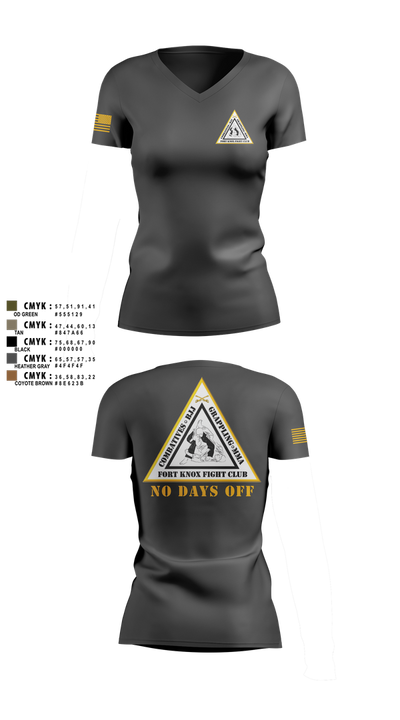 Fort Knox Fight Club Women's Short Sleeve V-neck Shirt - 3
