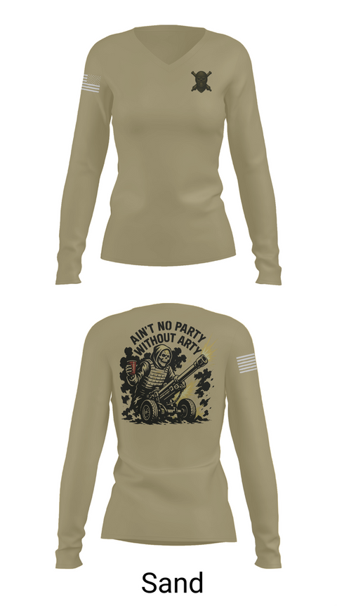Womens Long Sleeve Vneck Shirt, 2/11 Hotel battery, Marines, Teamtime, Team time, sublimation, custom sports apparel, team uniforms, spirit wear, spiritwear, sports uniforms, custom shirts, team store, custom team store, fundraiser sports, apparel fundraiser