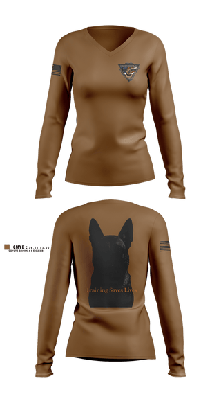 Womens Long Sleeve Vneck Shirt, Crenshaw Police Department, Police, Teamtime, Team time, sublimation, custom sports apparel, team uniforms, spirit wear, spiritwear, sports uniforms, custom shirts, team store, custom team store, fundraiser sports, apparel fundraiser