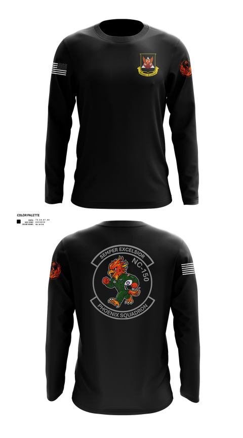 Long Sleeve Performance Shirt, 150th Orange County Composite Squadron, NC Wing, Civil Air Patrol, Air Force, Teamtime, Team time, sublimation, custom sports apparel, team uniforms, spirit wear, spiritwear, sports uniforms, custom shirts, team store, custom team store, fundraiser sports, apparel fundraiser