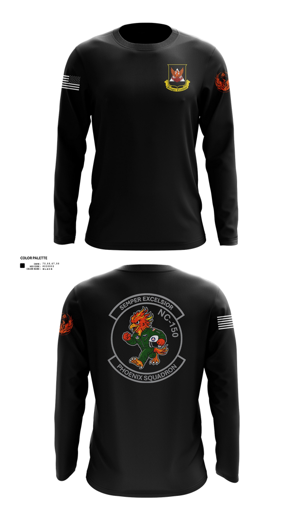 Long Sleeve Performance Shirt, 150th Orange County Composite Squadron, NC Wing, Civil Air Patrol, Air Force, Teamtime, Team time, sublimation, custom sports apparel, team uniforms, spirit wear, spiritwear, sports uniforms, custom shirts, team store, custom team store, fundraiser sports, apparel fundraiser