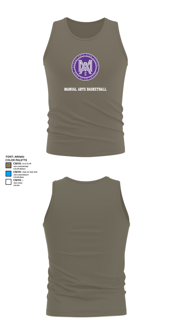 Tank Top, Manual Arts Basketball, Men's Basketball, Teamtime, Team time, sublimation, custom sports apparel, team uniforms, spirit wear, spiritwear, sports uniforms, custom shirts, team store, custom team store, fundraiser sports, apparel fundraiser