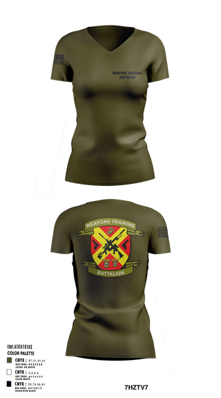 Womens Short Sleeve Vneck Shirt, Weapons Training Battalion, Marines, Teamtime, Team time, sublimation, custom sports apparel, team uniforms, spirit wear, spiritwear, sports uniforms, custom shirts, team store, custom team store, fundraiser sports, apparel fundraiser