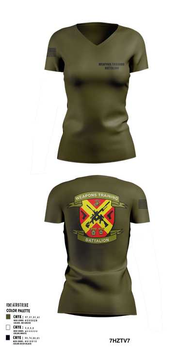 Weapons Training Battalion 25066956 Women's Short Sleeve V-neck Shirt - 101