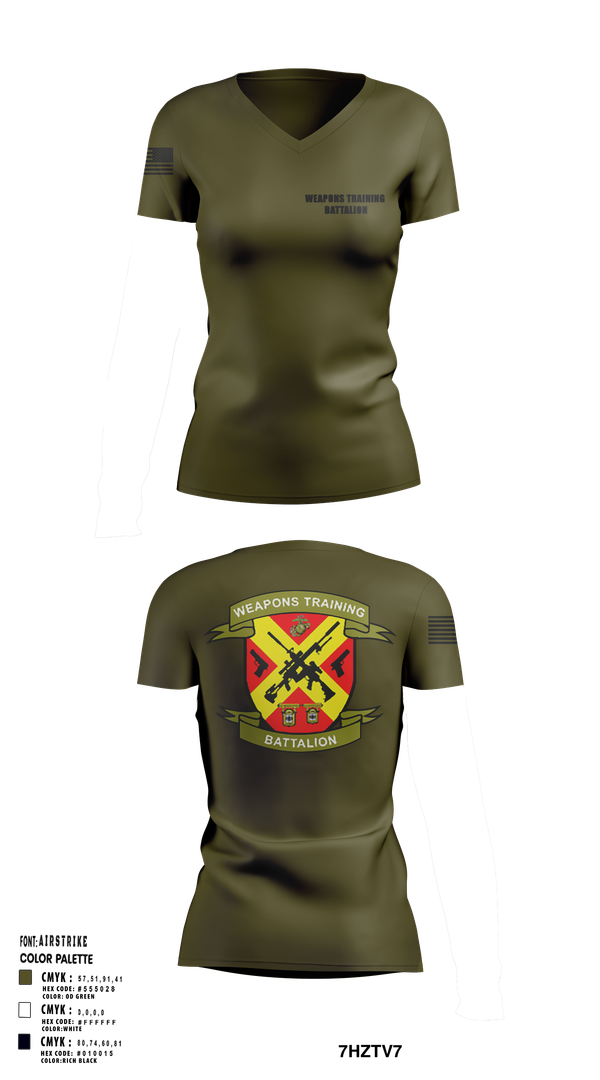 Womens Short Sleeve Vneck Shirt, Weapons Training Battalion, Marines, Teamtime, Team time, sublimation, custom sports apparel, team uniforms, spirit wear, spiritwear, sports uniforms, custom shirts, team store, custom team store, fundraiser sports, apparel fundraiser