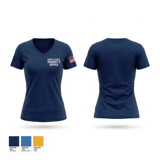 Womens Short Sleeve Vneck Shirt, Harris County Sheriff’s Office, Police, Teamtime, Team time, sublimation, custom sports apparel, team uniforms, spirit wear, spiritwear, sports uniforms, custom shirts, team store, custom team store, fundraiser sports, apparel fundraiser
