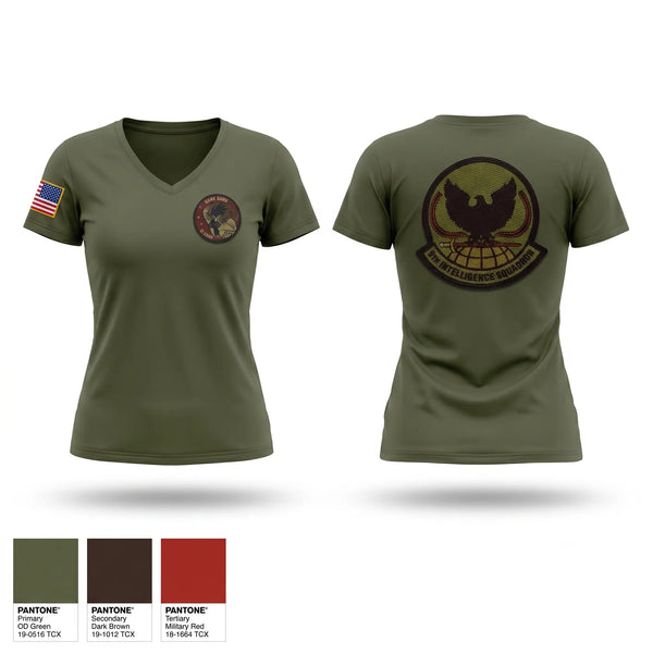 Womens Short Sleeve Vneck Shirt, 9th Intelligence Squadron, Air Force, Teamtime, Team time, sublimation, custom sports apparel, team uniforms, spirit wear, spiritwear, sports uniforms, custom shirts, team store, custom team store, fundraiser sports, apparel fundraiser