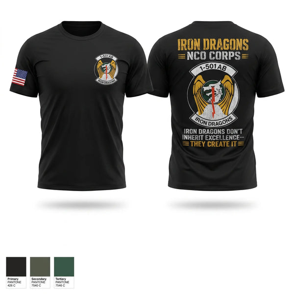 Short Sleeve Performance Shirt, 1-501st Iron Dragons NCO Corps, Army, Teamtime, Team time, sublimation, custom sports apparel, team uniforms, spirit wear, spiritwear, sports uniforms, custom shirts, team store, custom team store, fundraiser sports, apparel fundraiser