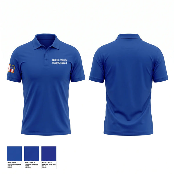 Short Sleeve Performance Polo, Louisa County Rescue Squad, EMS/EMT, Teamtime, Team time, sublimation, custom sports apparel, team uniforms, spirit wear, spiritwear, sports uniforms, custom shirts, team store, custom team store, fundraiser sports, apparel fundraiser