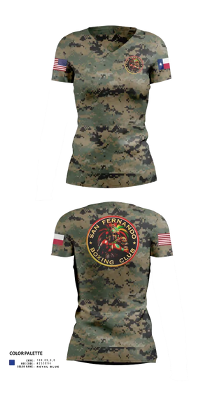 Womens Short Sleeve Vneck Shirt, San Fernando Boxing Club, Spirit Store, Teamtime, Team time, sublimation, custom sports apparel, team uniforms, spirit wear, spiritwear, sports uniforms, custom shirts, team store, custom team store, fundraiser sports, apparel fundraiser