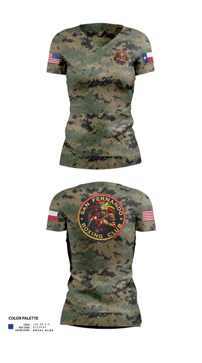 San Fernando Boxing Club 92427997 Women's Short Sleeve V-neck Shirt - 213