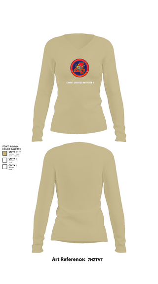 Womens Long Sleeve Vneck Shirt, Combat Logistics Battalion 4, , Teamtime, Team time, sublimation, custom sports apparel, team uniforms, spirit wear, spiritwear, sports uniforms, custom shirts, team store, custom team store, fundraiser sports, apparel fundraiser