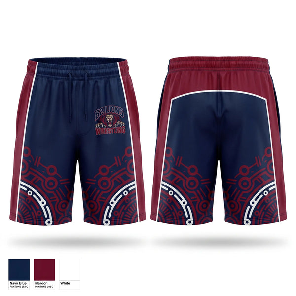 Athletic Shorts With Pockets, B2 lions, Wrestling, Teamtime, Team time, sublimation, custom sports apparel, team uniforms, spirit wear, spiritwear, sports uniforms, custom shirts, team store, custom team store, fundraiser sports, apparel fundraiser