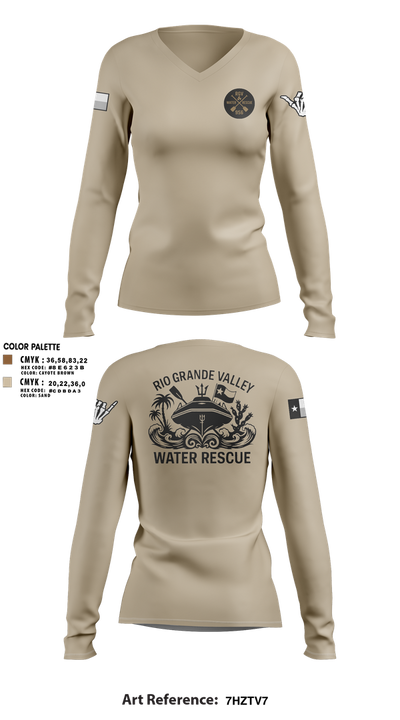 TxTf3 51102867 Women's Long Sleeve V-neck Shirt - 2