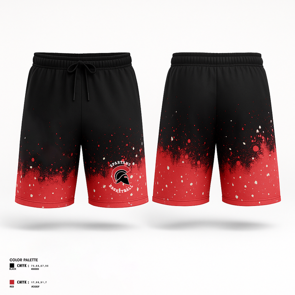 Athletic Shorts With Pockets, Spartans, Men's Basketball, Teamtime, Team time, sublimation, custom sports apparel, team uniforms, spirit wear, spiritwear, sports uniforms, custom shirts, team store, custom team store, fundraiser sports, apparel fundraiser
