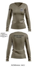 Grand Island Police Department 91612603 Women's Long Sleeve V-neck Shirt - 33