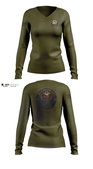 Womens Long Sleeve Vneck Shirt, RDC Outdoors, Police, Teamtime, Team time, sublimation, custom sports apparel, team uniforms, spirit wear, spiritwear, sports uniforms, custom shirts, team store, custom team store, fundraiser sports, apparel fundraiser