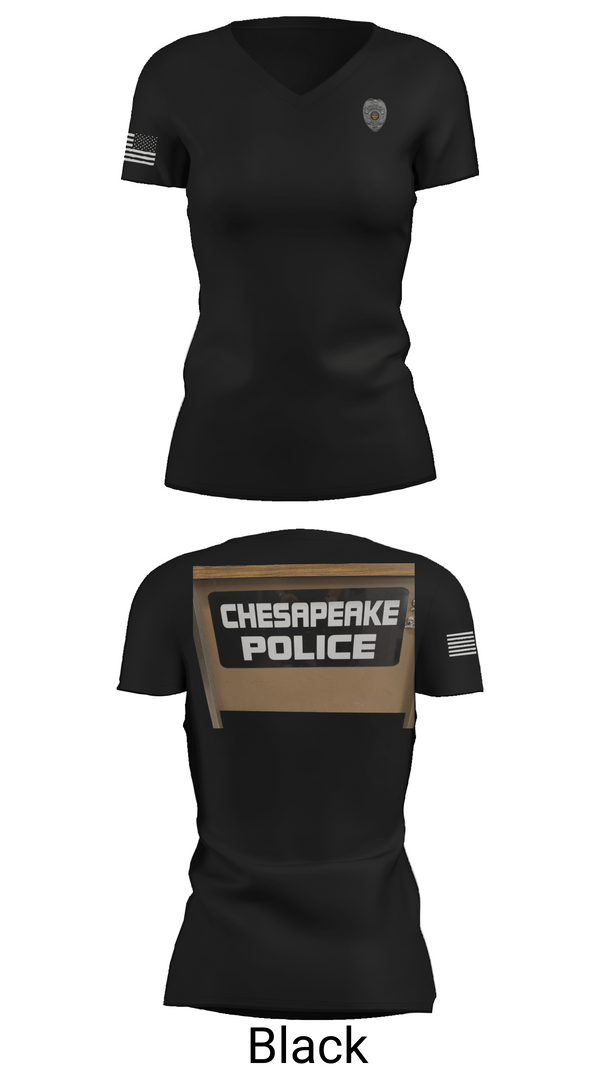 Womens Short Sleeve Vneck Shirt, Chesapeake Police, Police, Teamtime, Team time, sublimation, custom sports apparel, team uniforms, spirit wear, spiritwear, sports uniforms, custom shirts, team store, custom team store, fundraiser sports, apparel fundraiser
